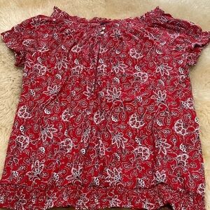 Chaps red elastic collar top size L